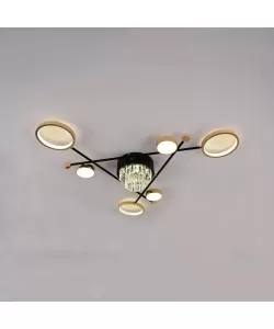 Lustra LED cu Telecomanda Nazira 138W, Auriu Negru