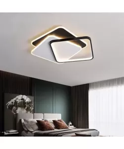 Lustra LED cu Telecomanda Osanna 128W Dimabila Alb Negru