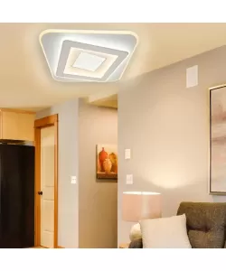 Lustra LED cu Telecomanda Paula, 188W, Alb, Acril, Dimabila