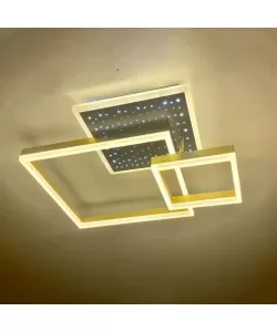 Lustra LED cu Telecomanda Riana 172W Dimabila Alb Auriu