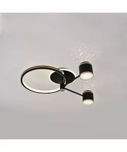 Lustra LED cu Telecomanda Shirley 43W Dimabila Alb Negru