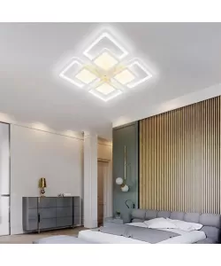 Lustra LED cu Telecomanda Susan 77W Dimabila Alb Lustra LED cu Telecomanda Susan 77W Dimabila Alb