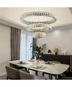 Lustra LED Cristal cu Telecomanda Teatru 36W Argintiu