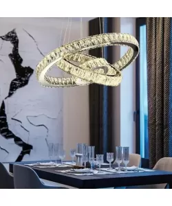 Lustra LED Cristal cu Telecomanda Teatru 36W Argintiu