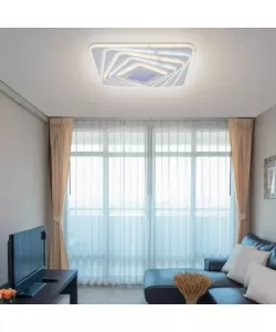 Lustra LED cu Telecomanda Timeea, 270W, Dimabila, Acril, Alb