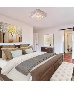 Lustra LED Teodora, 24W, Lumina Rece/Calda/Neutra, Alb