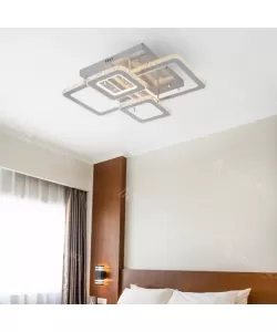 Lustra LED Teodora cu Telecomanda, 200W, Dimabila, Crom