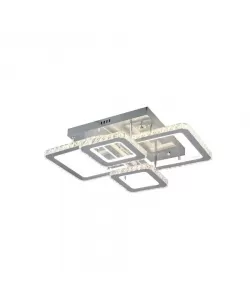 Lustra LED Teodora cu Telecomanda, 200W, Dimabila, Crom