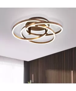 Lustra LED Xeyale cu Telecomanda 174W, Acril, Maro