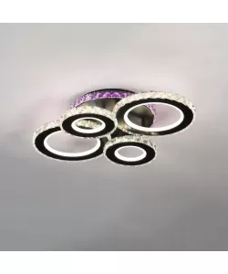 Lustra LED RGB Zafina cu Telecomanda, 136W, Negru