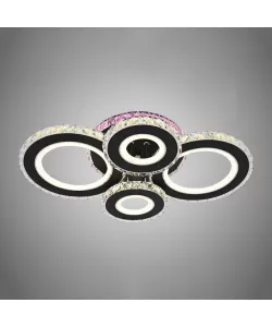 Lustra LED RGB Zafina cu Telecomanda, 136W, Negru