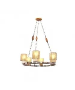 Lustra Lina, 6*E27, Maro cu Argintiu, Metal si Sticla