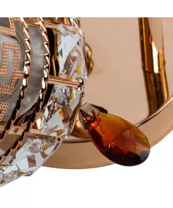 Lustra Lisa, 3*E27, Auriu, Metal si Cristal