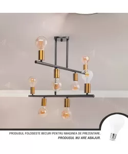 Lustra Malina, 8*E27, Negru, Metal