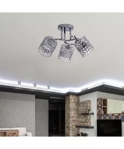 Lustra Maribela, 3*E27, Crom, Metal si Cristal