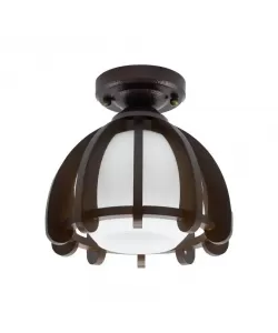 Lustra Mina, 1*E27, Maro cu Alb, Lemn si Sticla