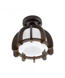 Lustra Mina, 1*E27, Maro cu Alb, Lemn si Sticla