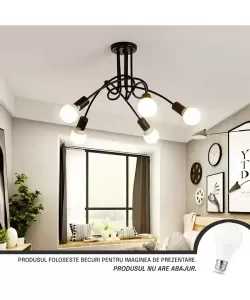 Lustra Nash 5x E27 Negru