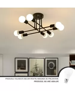 Lustra Niko 8x E27 Negru