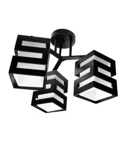 Lustra Odell, 3*E27, Negru, Metal