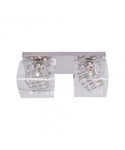 Lustra Papani, 2*G4, Crom, RGB, Metal si Sticla