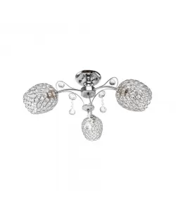 Lustra Pleiones, 3*E27, Metal si Cristal, Crom