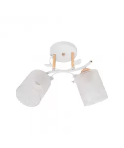 Lustra Pointilis, 2*E27, Sticla si Metal, Alb