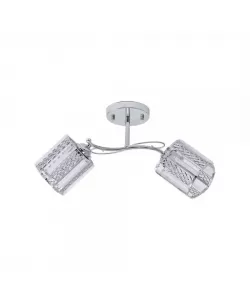 Lustra Raluca, 2*E27, Crom, Metal si Cristal