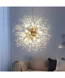 Candelabru Cristal Reuben 9x G9 Diametru 50cm Auriu