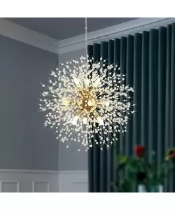 Candelabru Cristal Reuben 9x G9 Diametru 50cm Auriu