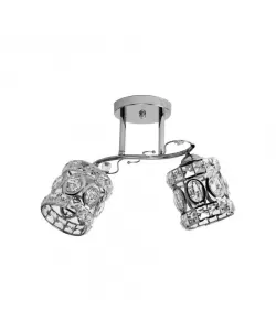 Lustra Rita, 2*E27, Crom, Metal si Cristal