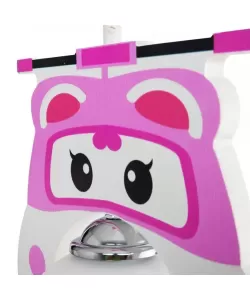 Lustra Rosalia, 1*E27, Alb cu Roz, Lemn si Sticla