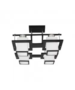 Lustra Rustic 4x E27 Alb Negru