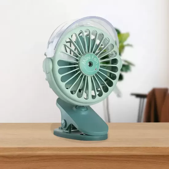 Mini Ventilator Portabil cu Umidificator si Cablu USB, Verde