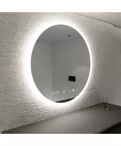 Oglinda LED Senzor Stephanne cu Sistem Dezaburire si Ceas 60x60cm, colectia Marcello Funghi Oglinda LED Senzor Stephanne cu Sistem Dezaburire si Ceas 60x60cm, colectia Marcello Funghi