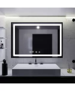 Oglinda LED Senzor Daiana Sistem Dezaburire Ceas Temperatura 120x80 cm Colectia Marcello Funghi