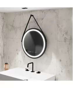 Oglinda LED Senzor Hillia Sistem Dezaburire Ceas Temperatura Rama Neagra 60x60 cm Colectia Marcello Funghi Oglinda LED Senzor Hillia Sistem Dezaburire Ceas Temperatura Rama Neagra 60x60 cm Colectia Marcello Funghi