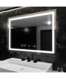 Oglinda LED Senzor Imponente Sistem Dezaburire 80x60 cm Rama Aurie Colectia Marcello Funghi Oglinda LED Senzor Imponente Sistem Dezaburire 80x60 cm Rama Aurie Colectia Marcello Funghi