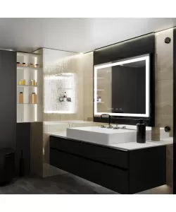 Oglinda LED Rama Neagra Senzor Incanto Sistem Dezaburire Ceas Rama Neagra 80x60 cm Colectia Marcello Funghi Oglinda LED Rama Neagra Senzor Incanto Sistem Dezaburire Ceas Rama Neagra 80x60 cm Colectia Marcello Funghi