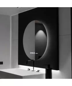 Oglinda LED Senzor Mariana Sistem Dezaburire Ceas Temperatura 80x80 cm Colectia Marcello Funghi Oglinda LED Senzor Mariana Sistem Dezaburire Ceas Temperatura 80x80 cm Colectia Marcello Funghi