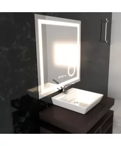Oglinda LED Senzor Miley Sistem Dezaburire Ceas Temperatura 80x80 CM Colectia Marcello Funghi