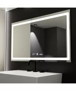 Oglinda LED Senzor Radiante Functie Dezaburire si Ceas 120x70 cm Colectia Marcello Funghi Oglinda LED Senzor Radiante Functie Dezaburire si Ceas 120x70 cm Colectia Marcello Funghi