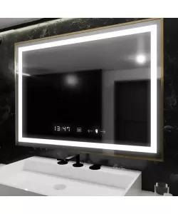 Oglinda LED Senzor Starlight Sistem Dezaburire Ceas Temperatura 120x80 cm Colectia Marcello Funghi