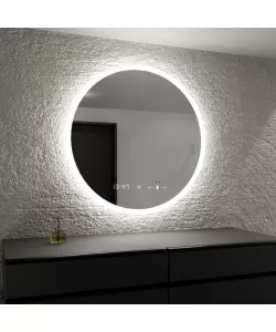 Oglinda LED Senzor Stephanne cu Sistem Dezaburire si Ceas 60x60cm, colectia Marcello Funghi Oglinda LED Senzor Stephanne cu Sistem Dezaburire si Ceas 60x60cm, colectia Marcello Funghi