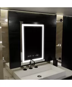 Oglinda LED Senzor Vetro, cu functie Dezaburire si Ceas 60x80 cm, colectia Marcello Funghi Oglinda LED Senzor Vetro, cu functie Dezaburire si Ceas 60x80 cm, colectia Marcello Funghi