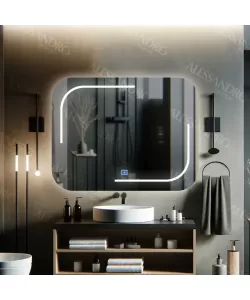 Oglinda LED Touch Retrica, functie Dezaburire, 80x60 cm, Korman Technik