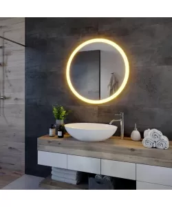 Oglinda LED Touch Rotunda, 50x50cm
