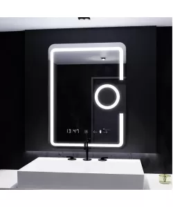 Oglinda LED Senzor Fortunis cu functie Dezaburire si lupa Cosmetica, 75X90 cm, colectia Marcello Funghi Oglinda LED Senzor Fortunis cu functie Dezaburire si lupa Cosmetica, 75X90 cm, colectia Marcello Funghi