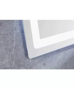 Oglinda LED Touch cu Sistem Dezaburire si Ceas, 80x60cm Oglinda LED Touch cu Sistem Dezaburire si Ceas, 80x60cm