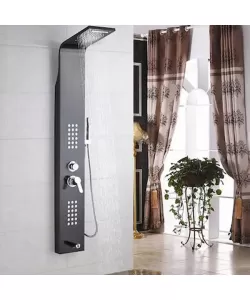 Panou de dus, Inox SUS304, Negru Lucios, LYP/006